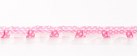 Satinband mit Organza und Punkten rosa 1.9cm