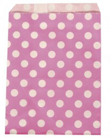 Rayher Papiertütchen Tüten Lebensmittelecht rosa weiß Punkte 25 Stück 12.9x16.8cm