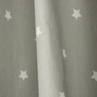 Baumwollstoff Twinkle Sterne grau weiß Stoff Gardinenstoff Dekostoff