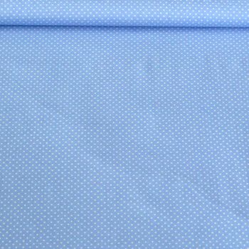 Baumwollstoff Punkte klein Ø 1mm baby blau weiß