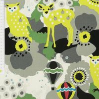 29646-Baumwollstoff--Stoff--Meterware--Canvas--Ka_1.jpg Canvas Kayo Horaguchi Eule Bambi grau gelb