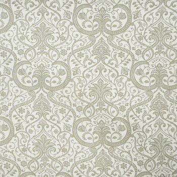 Leinen Dekostoff Meterware CELIE TOILE Ornament creme taupe