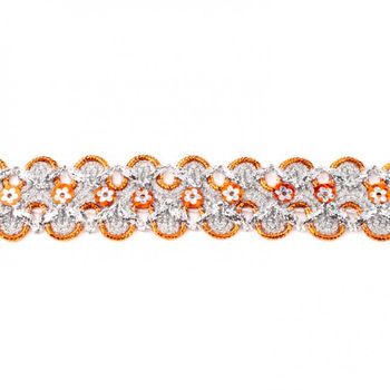 Glitzer Pailletten Band breit orange Breite: 2,5cm