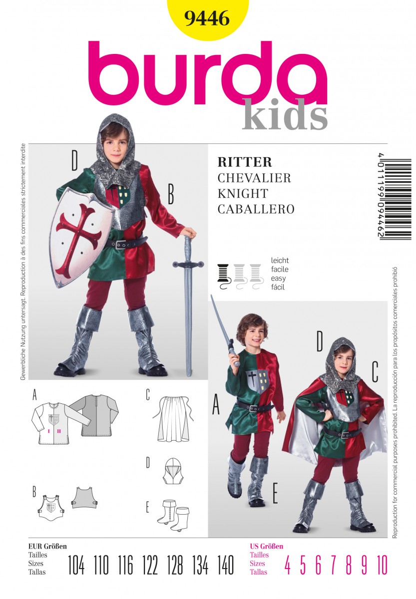 Burda Schnittmuster 9446 Ritter - Mittelalter