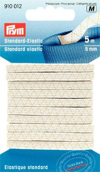 Prym 5m Standard Elastic Gummiband 5mm rohweiß