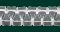 Gardinenband Faltenband Smokband 50mm transparent variabel