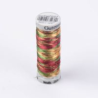 Metalleffekt-Faden Metallic Farbnr. 7027 rot grün gold 200 Meter/Spule