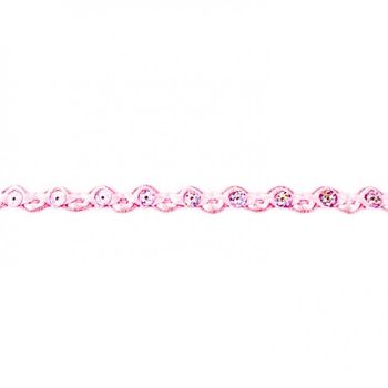 Glitzer Blumen Pailletten Wellen Band rosa Breite: 1cm