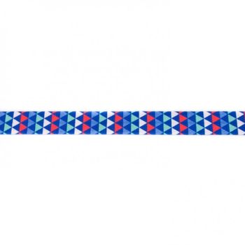 Gummi Schrägband gemustert Zacken blau Breite: 2cm