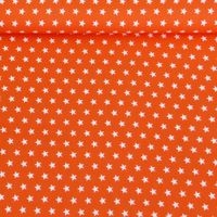 Baumwollstoff Sterne ca. 1x1cm orange weiß