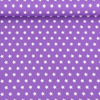 Baumwollstoff Sterne 1x1cm lila weiß Stoffe
