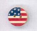 Holzknopf Maschinen waschbar rund 15mm Amerikanische Flagge