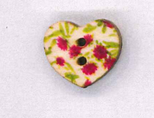 Holzknopf Maschinen waschbar Herz 1.8x1.8cm kleine Rosen pink