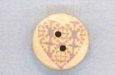 Holzknopf Maschinen waschbar rund 20mm Herz Ornament grau