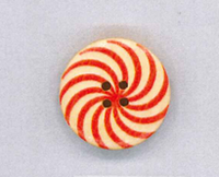 Holzknopf Maschinen waschbar rund 25mm Spirale rot
