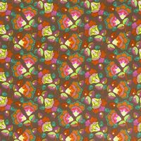 Baumwollsatin Spandex floral braun