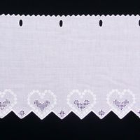 Scheibengardine Batist mit Stickerei weiß 27cm hoch