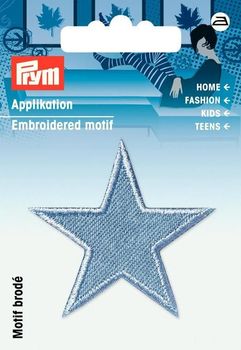 Prym Applikation Stern 2 Stück hellblau 4.5x4.5cm
