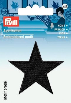 Prym Applikation Stern 2 Stück schwarz 4.5x4.5cm