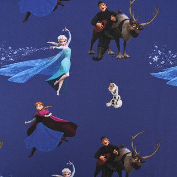 Jersey Disney Frozen dunkelblau Digitaldruck 1.5m Breite