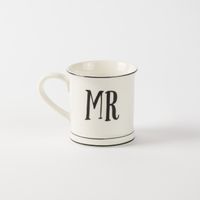 Tasse Porzellan weiß MRS oder MR 400ml
