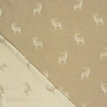 Dekostoff Wendestoff Hirsch beige sand 140cm Höhe