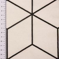 Dekostoff Geometrisches Muster cremeweiß schwarz 138cm