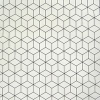 34676-Dekostoff-Geometrisches-Muster-weiss-schwarz-.jpg Dekostoff Geometrisches Muster cremeweiß schwarz 138cm