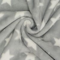 Wellness Nicki Fleece Stoff hellgrau weiß Sterne