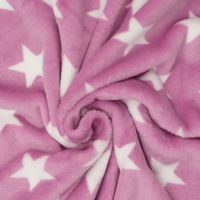 Wellness Nicki Fleece Stoff rosa weiß Sterne
