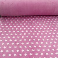 Wellness Nicki Fleece Stoff rosa weiß Sterne