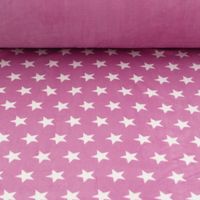Wellness Nicki Fleece Stoff rosa weiß Sterne