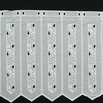 Bistrogardine Scheibengardine weiß mit Stickerei Muster Höhe: 70cm