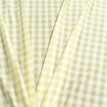 Gardinenstoff Deko Kariert halbtransparent weiß grün 1.50m Breite
