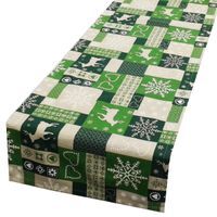 Schöner Leben Tischläufer Patchwork Weihnachten grün beige 40x160cm