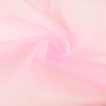 Kreativstoff Tüll Polyester rosa 1,4m Breite mittig gedreht