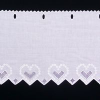 Scheibengardine Batist mit Stickerei weiß 47cm hoch