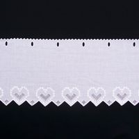Scheibengardine Batist mit Stickerei weiß 47cm hoch