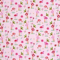 Dekostoff Canvas Ottoman Flamingo Blumen rosa 1.40m breit