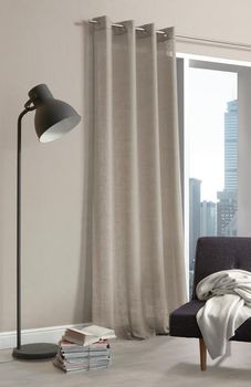 Ösenschal Fertiggardine Scandia Leinenoptik taupe/grau 245x137cm