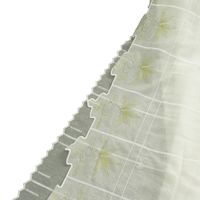 Clip Rollo Stickerei Blatt Schrift creme grün grau 170cm Höhe