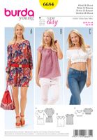 Burda Schnittmuster 6684 Kleid. Bluse