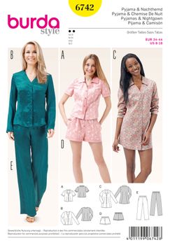 Burda Schnittmuster 6742 Pyjama & Nachthemd