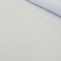 Tischdeckenstoff Damast Teflonbeschichtung Ranken weiß 3.20m Breite