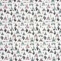 Dekostoff Zelt Kaktus Camper creme mint rosa grau 138cm