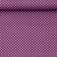 Baumwollstoff Punkte mini Ø 1mm lila weiß