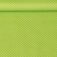 Baumwollstoff Punkte mini Ø 1mm lime weiß