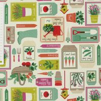 Clarke & Clarke Baumwollstoff Garten Gardening Spring Dekostoff
