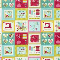 Clarke & Clarke Baumwollstoff Patchwork Nähutensilien Craftwork