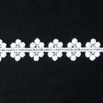 Borte Spitzenborte weiß Kreise Meterware 3cm